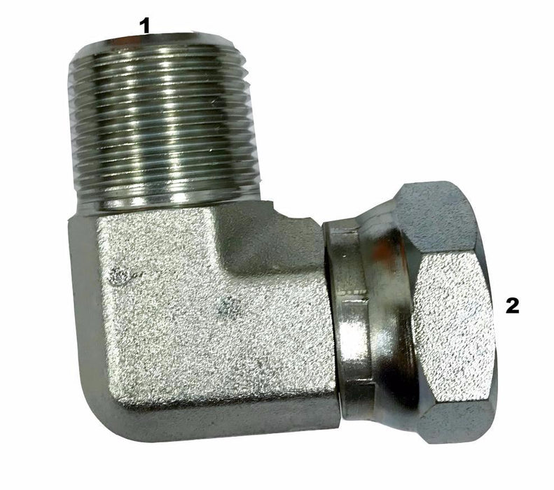 1501  |  Male Pipe to Female Pipe Swivel Adapter - 90 Degree