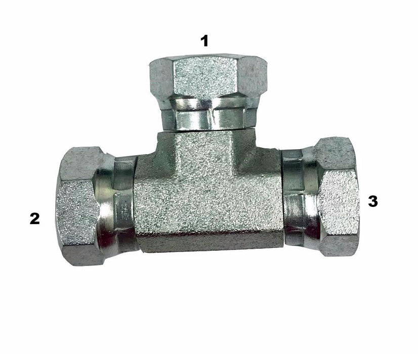 1603  |  Female Pipe to Female Pipes Swivel Union Tee Adapter