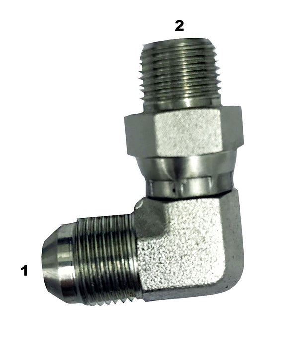 2501-S  |  Male JIC to Male Pipe Swivel Adapter 90 Degree Elbow