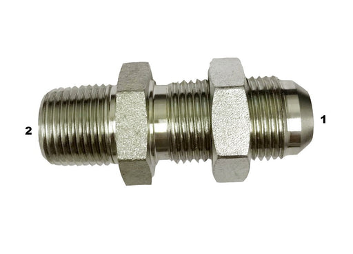 2706-LN  |  Male JIC to Male Pipe Bulkhead Adapter with Locknut
