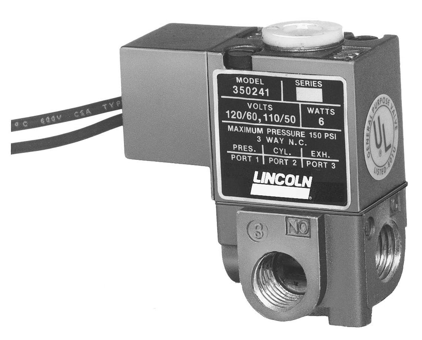 350241  |  Electric Solenoid-Operated Valve for Modular Lube System
