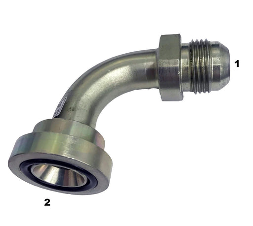 6892  |  Male JIC to Code 62 Flange 90 Degree Elbow